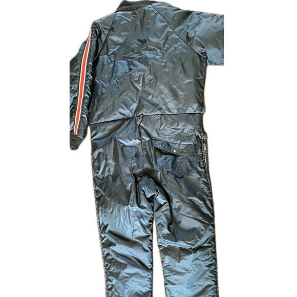 Vtg Davco Snowmobile Ski Suit Mens L Belted Insulated 80s Navy Red Coveralls - Picture 8 of 16